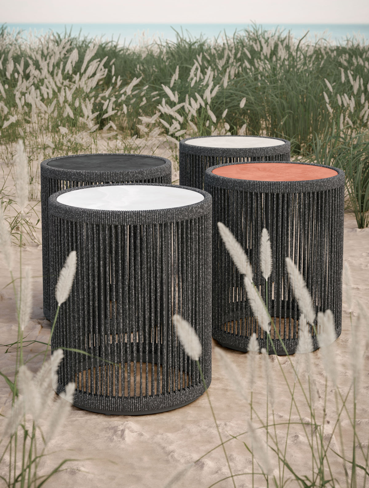 Malta Side Table Pebble - Helena Dekton Top Side Tables Azzurro Living