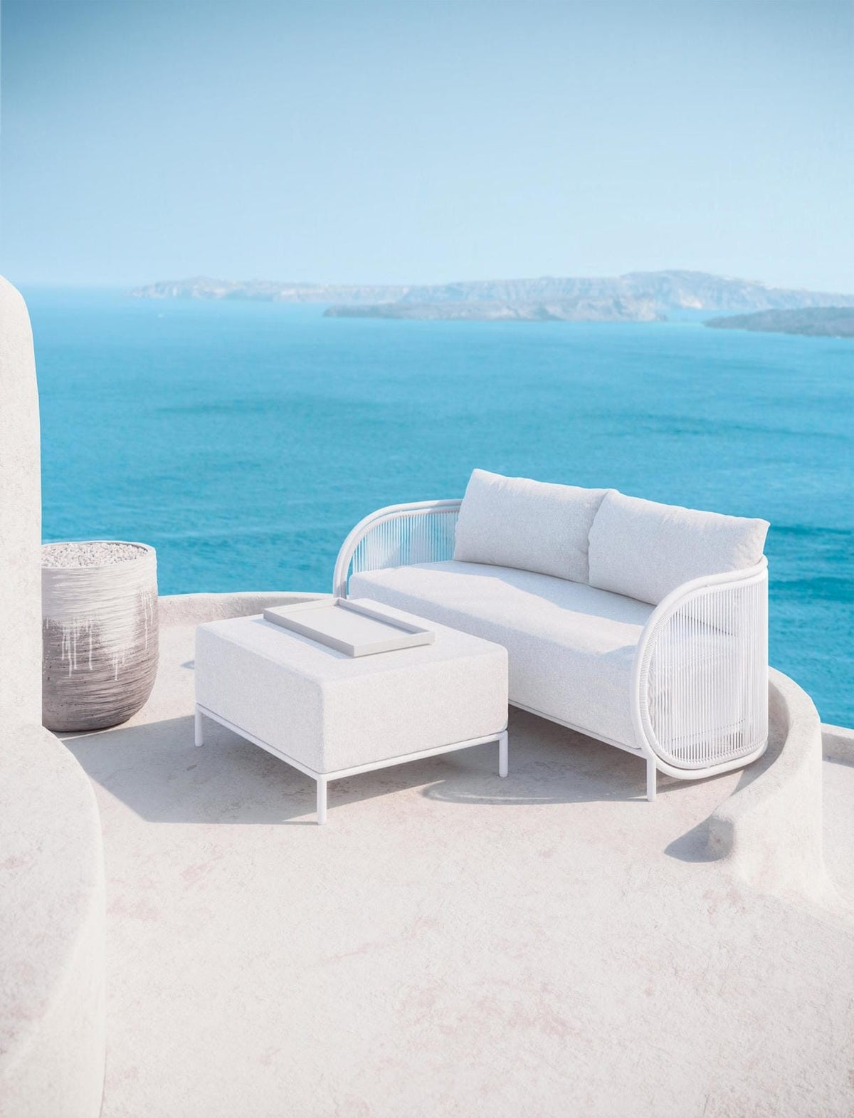 Kamari | Bench / Ottoman Ottoman Azzurro Living