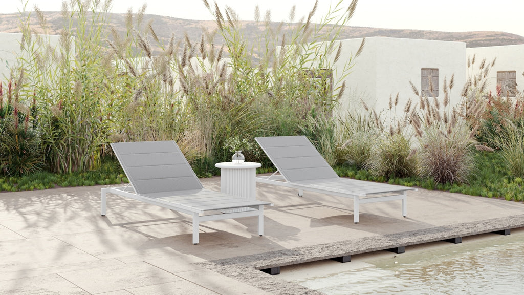 Amalfi | Chaise Lounge x2 - White Lounge Chairs Azzurro Living