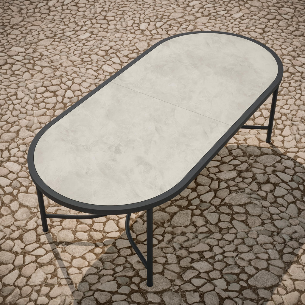 Athens | 96" Oval Dining Table - Dekton Top Dining Tables Azzurro Living