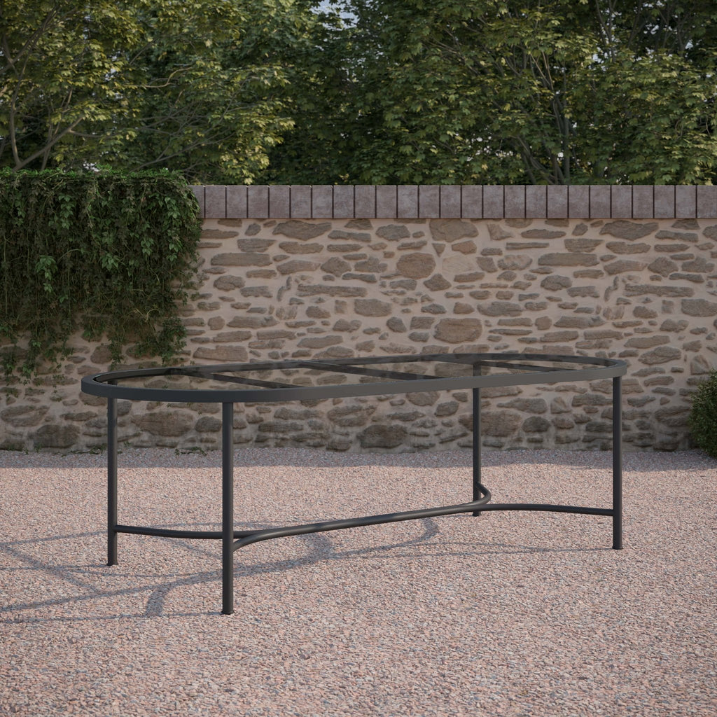 Athens | 96" Oval Dining Table - Glass Top Dining Tables Azzurro Living