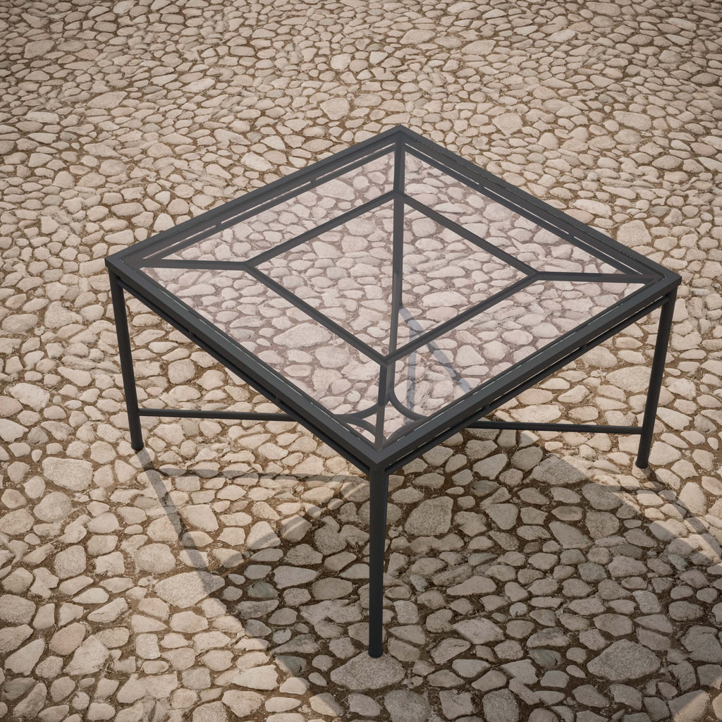 Athens | Square Dining Table - Glass Top - Azzurro LivingAzzurro Living