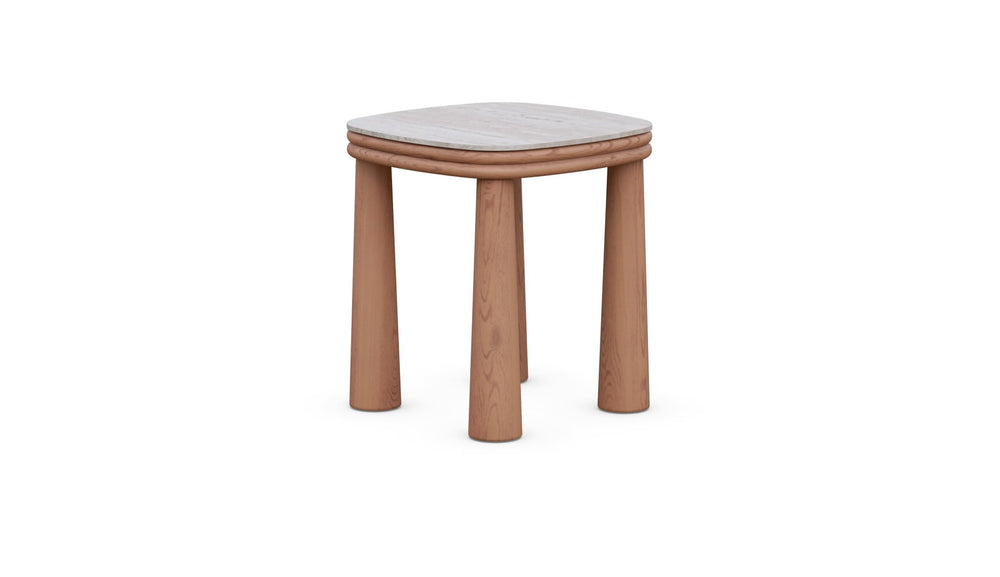 Biscayne | Side Table | Travertine - Azzurro LivingAzzurro Living