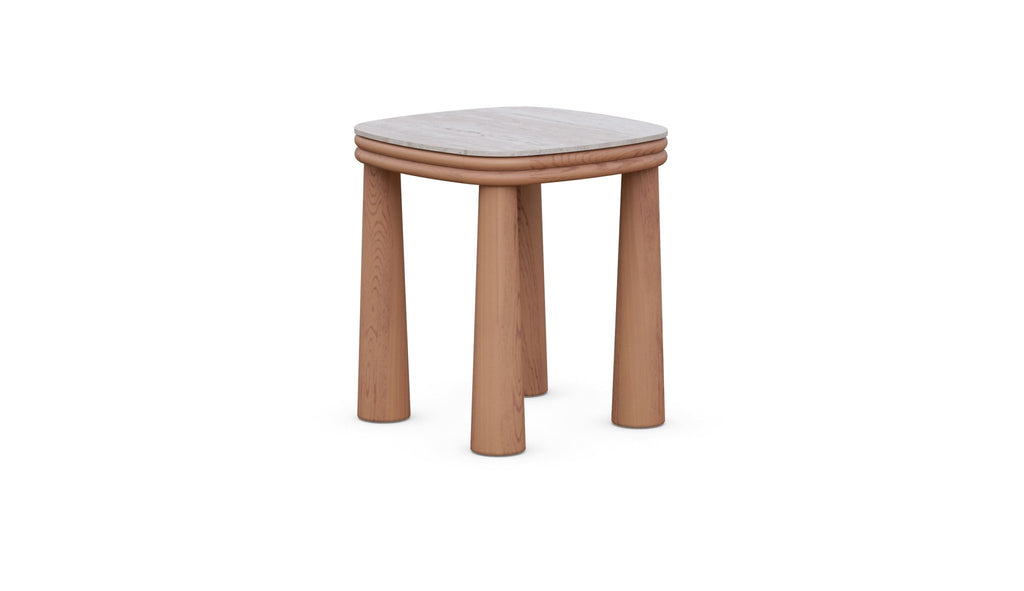 Biscayne | Side Table | Travertine - Azzurro LivingAzzurro Living