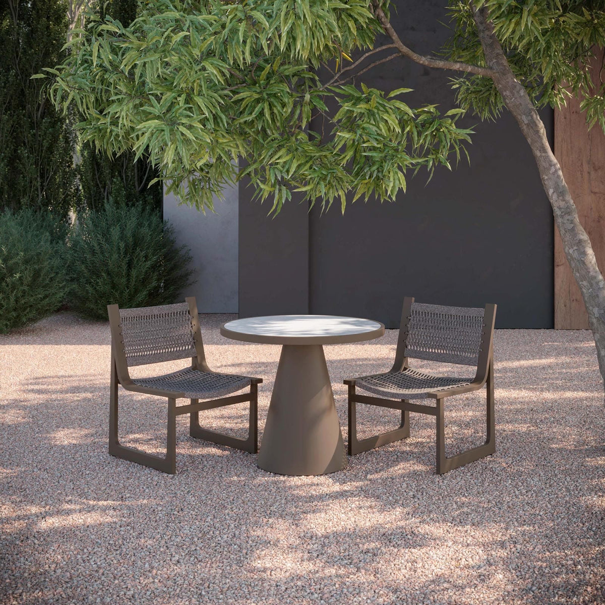 Leon | 35.5" Dining Table Bronze - Dekton Top Dining Tables Azzurro Living