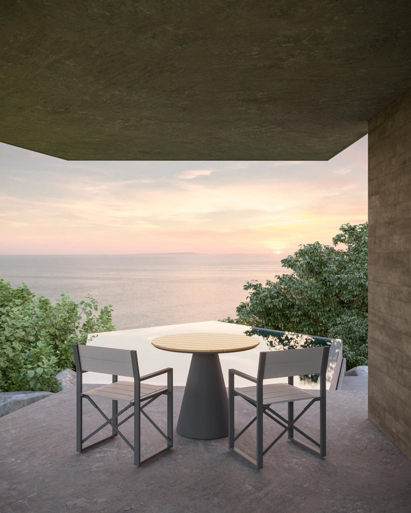 Leon Counter Table Charcoal - Alpine Weatherwood Top Dining Table-Counter Azzurro Living