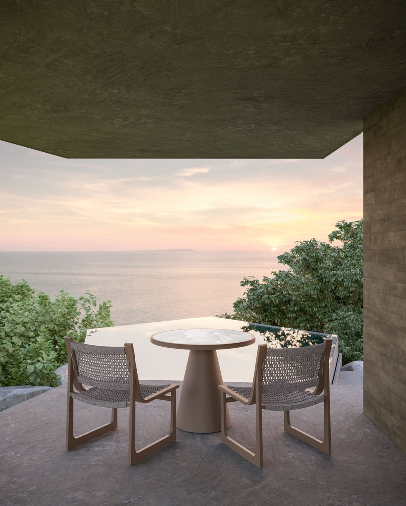 Leon Dining Table Bronze - Helena Dekton Top Dining Table-Counter Azzurro Living