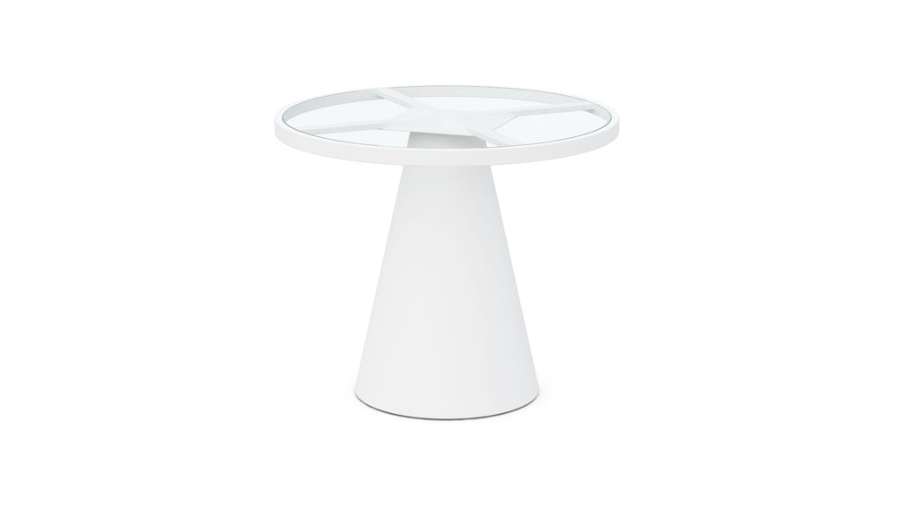 Leon | Dining Table White - Glass Top - Azzurro LivingAzzurro Living