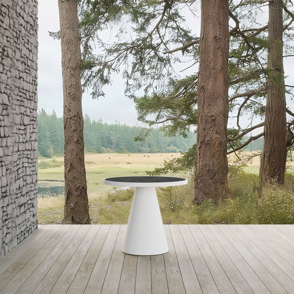 Leon | Dining Table White - Dekton Top Dining Tables Azzurro Living