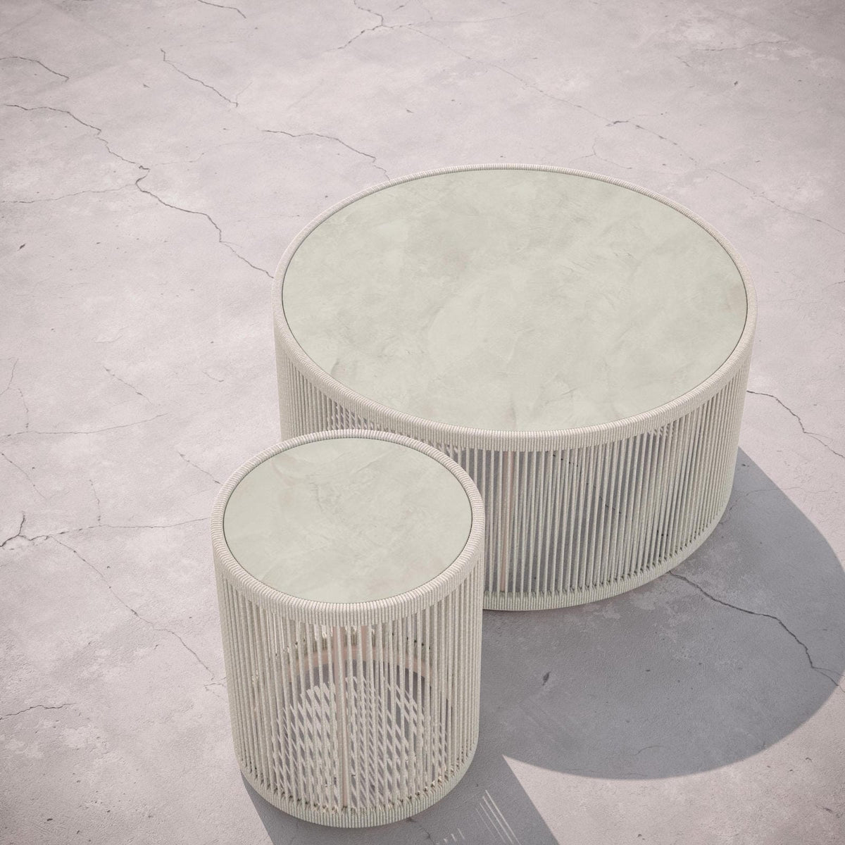 Malta Round Coffee Table Birch - Albarium Dekton Top Coffee Tables Azzurro Living