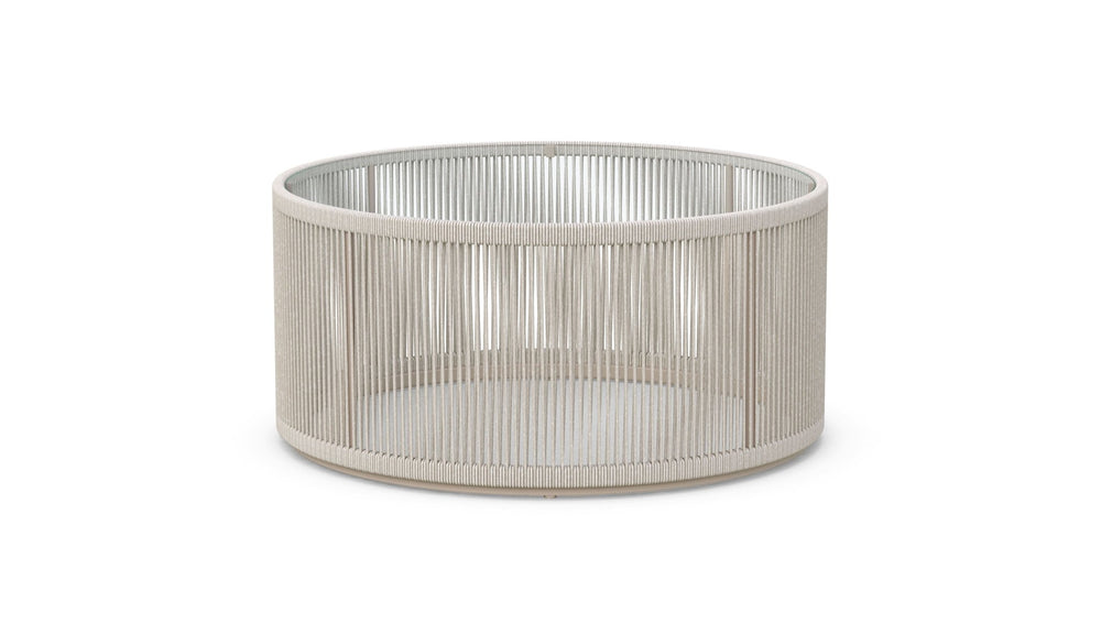 Malta | Round Coffee Table Birch - Glass Top - Azzurro LivingAzzurro Living