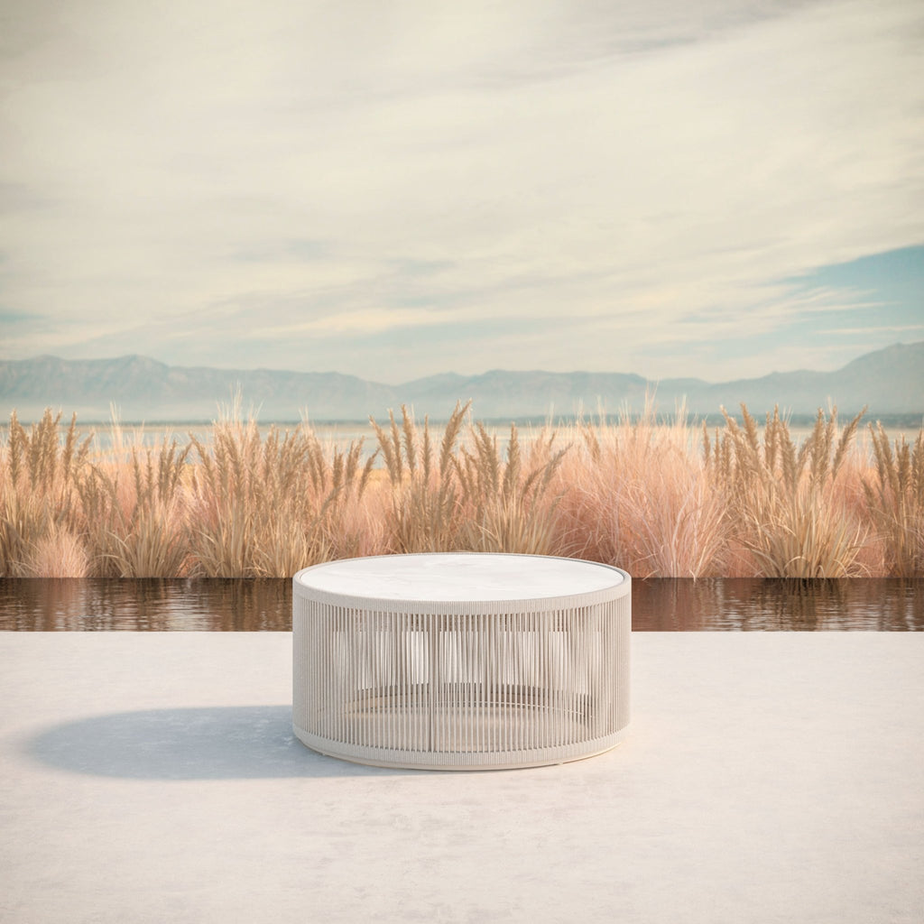 Malta Round Coffee Table Birch - Helena Dekton Top Coffee Tables Azzurro Living