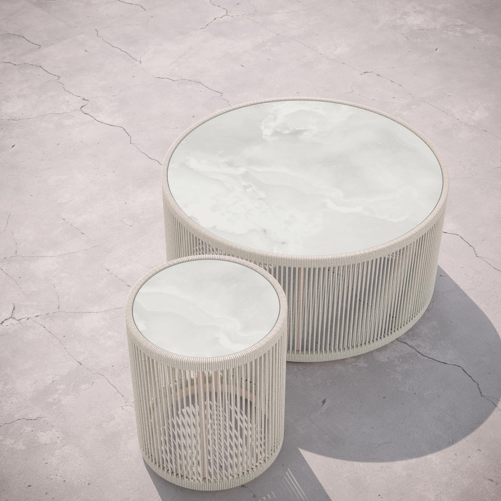 Malta Round Coffee Table Birch - Helena Dekton Top Coffee Tables Azzurro Living