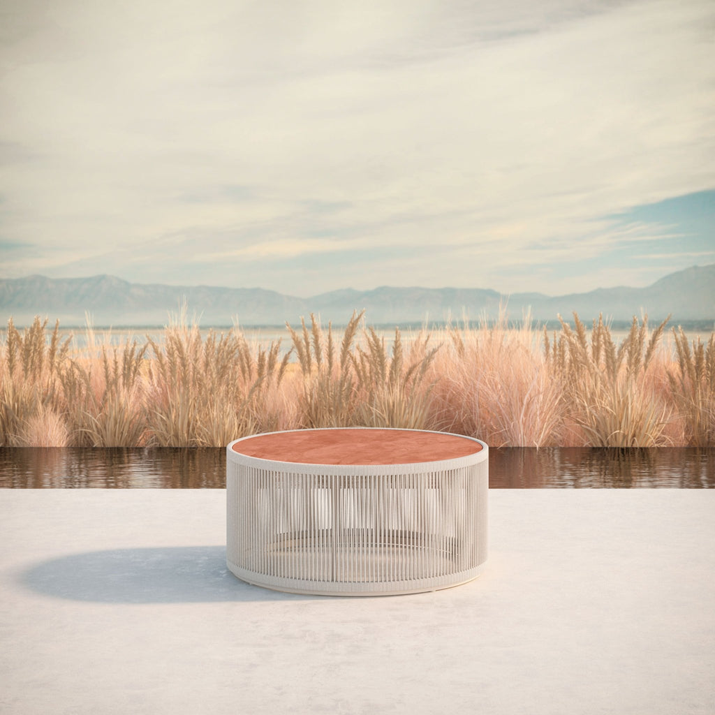 Malta Round Coffee Table Birch - Umber Dekton Top Coffee Tables Azzurro Living