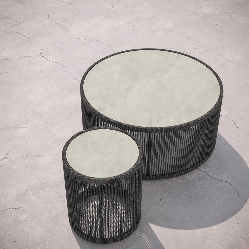 Malta Round Coffee Table Pebble - Albarium Dekton Top Coffee Tables Azzurro Living