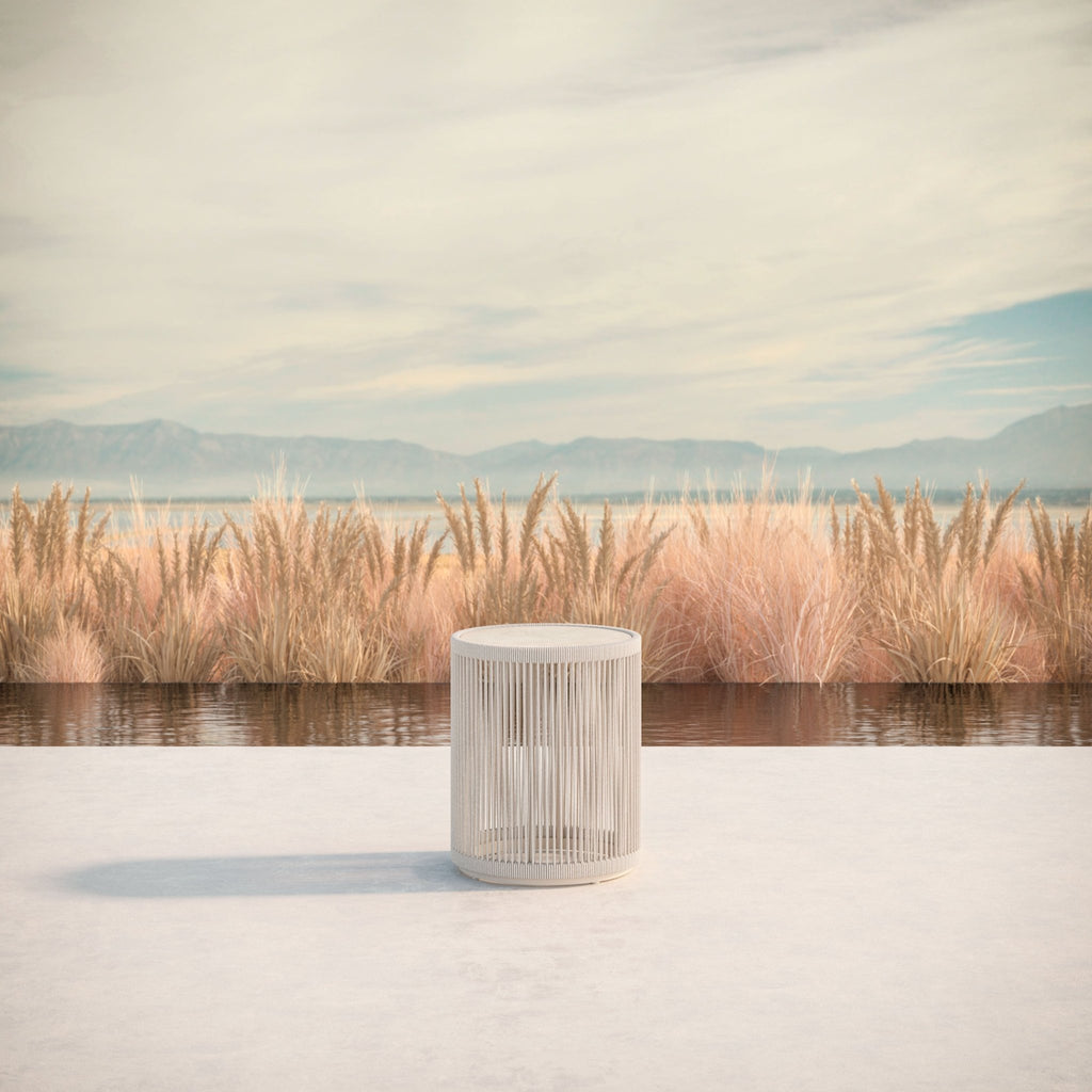 Malta Side Table Birch - Albarium Dekton Top Side Tables Azzurro Living