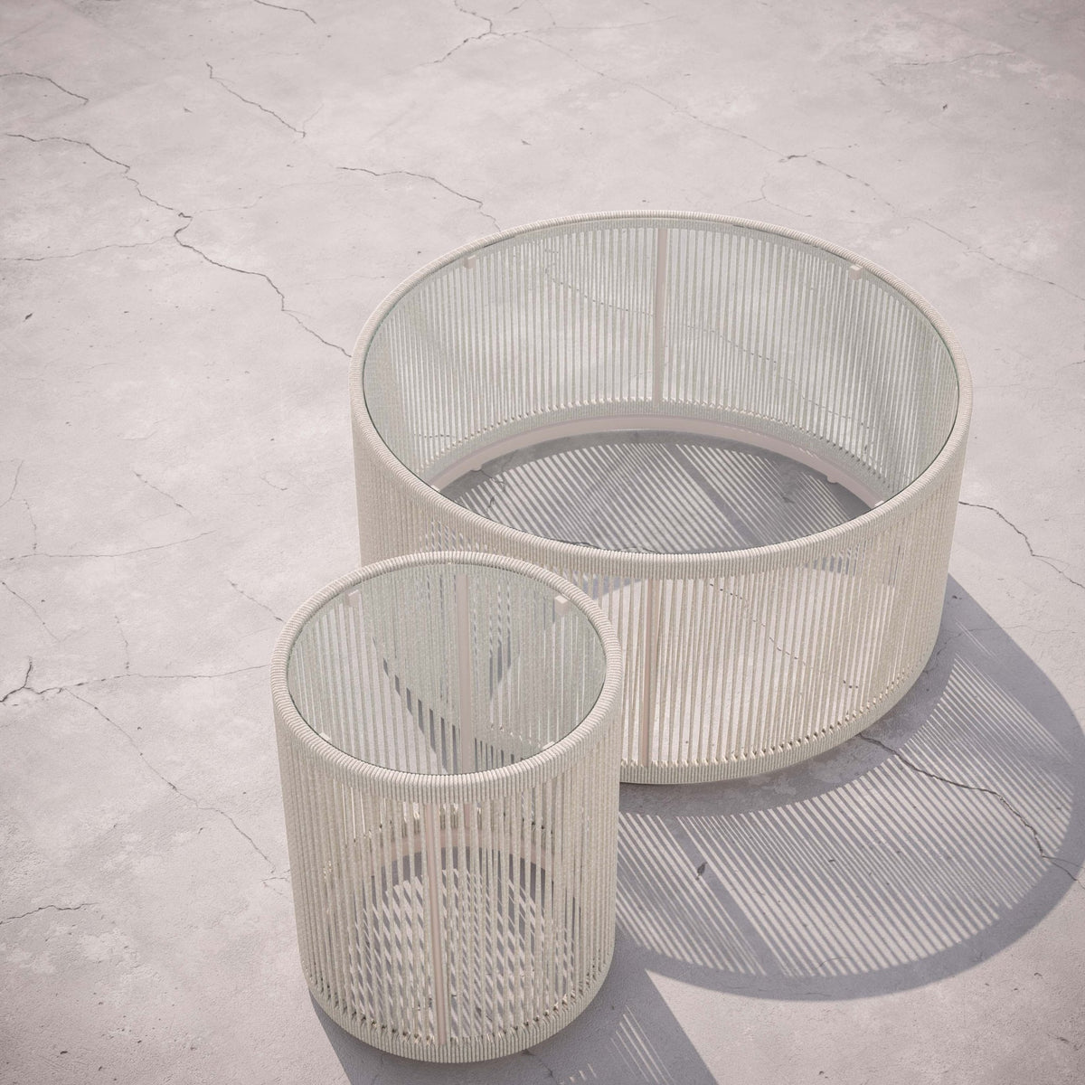 Malta | Side Table Birch - Glass Top Side Tables Azzurro Living