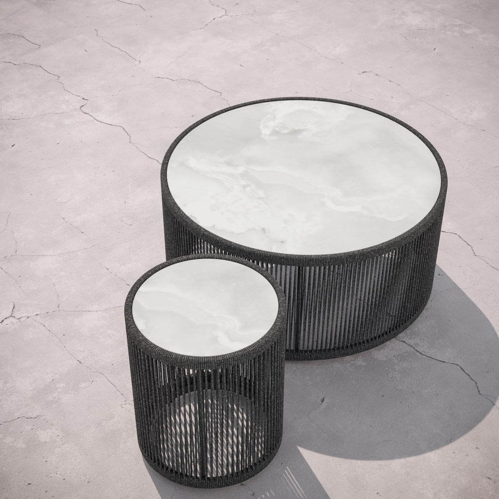 Malta Side Table Pebble - Helena Dekton Top Side Tables Azzurro Living