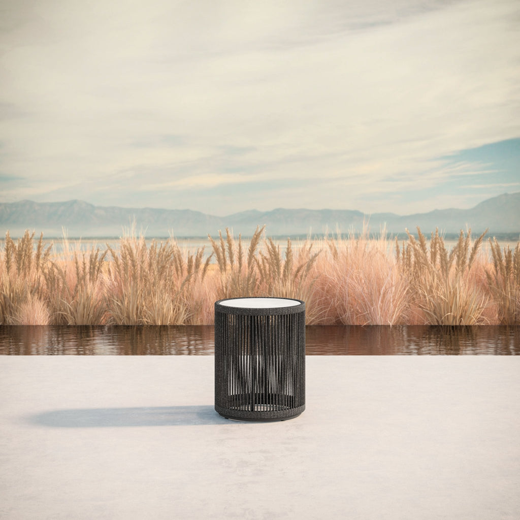 Malta Side Table Pebble - Helena Dekton Top Side Tables Azzurro Living