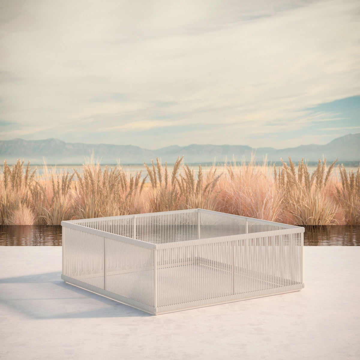 Malta | Square Coffee Table Birch - Glass Top Coffee Tables Azzurro Living