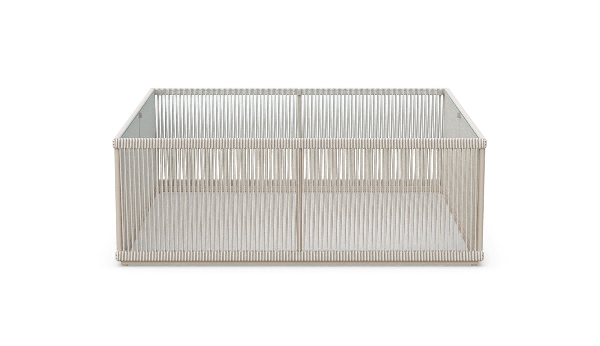 Malta | Square Coffee Table Birch - Glass Top Coffee Tables Azzurro Living