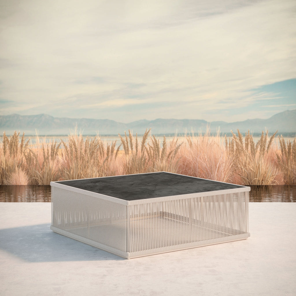 Malta Square Coffee Table Birch - Micron Dekton Top Coffee Tables Azzurro Living