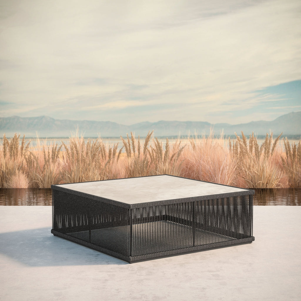 Malta Square Coffee Table Pebble - Albarium Dekton Top Coffee Tables Azzurro Living