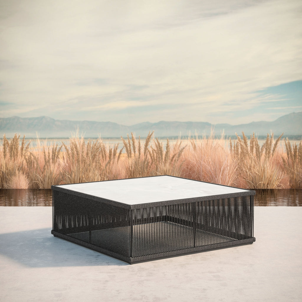 Malta Square Coffee Table Pebble - Helena Dekton Top Coffee Tables Azzurro Living