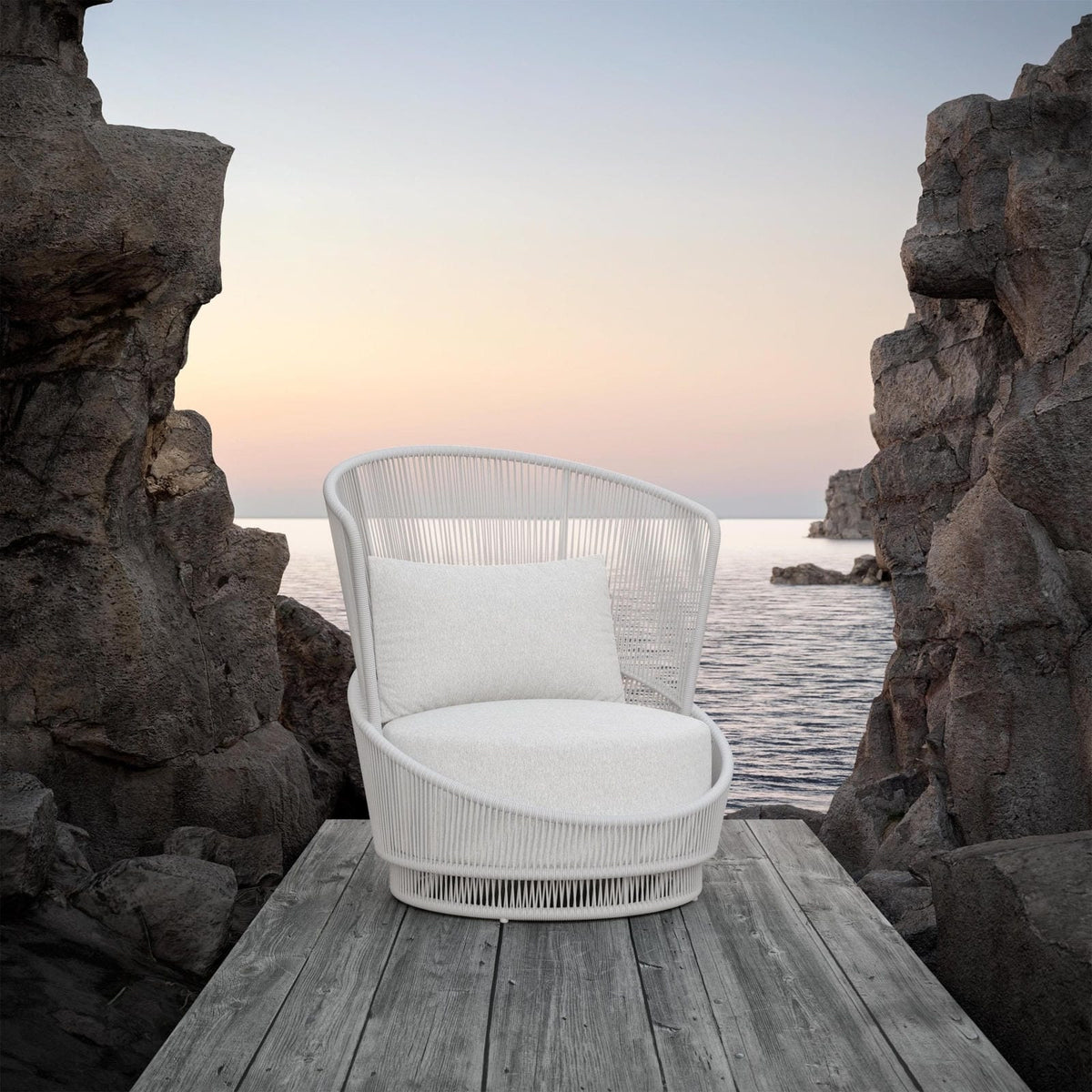 Palma | Swivel Club Chair - White Mist Club Chairs - Swivel Azzurro Living