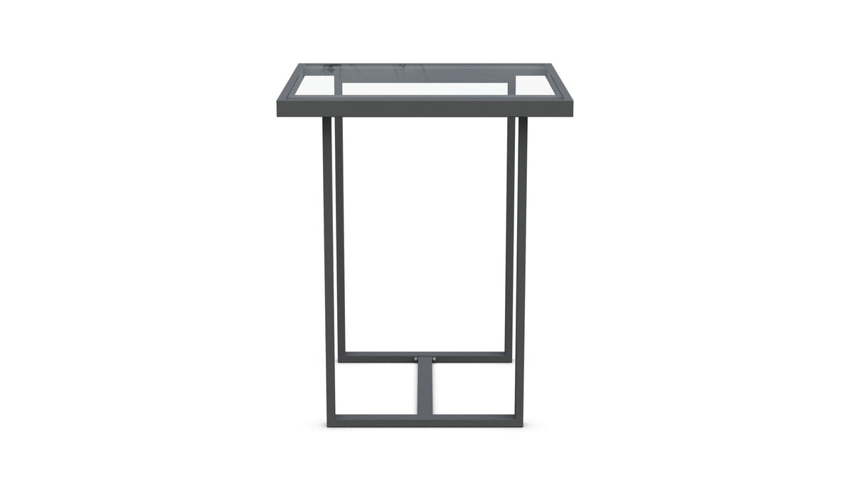 Pavia | 35" Bar Table Charcoal - Glass Top Dining Table-Bar Azzurro Living