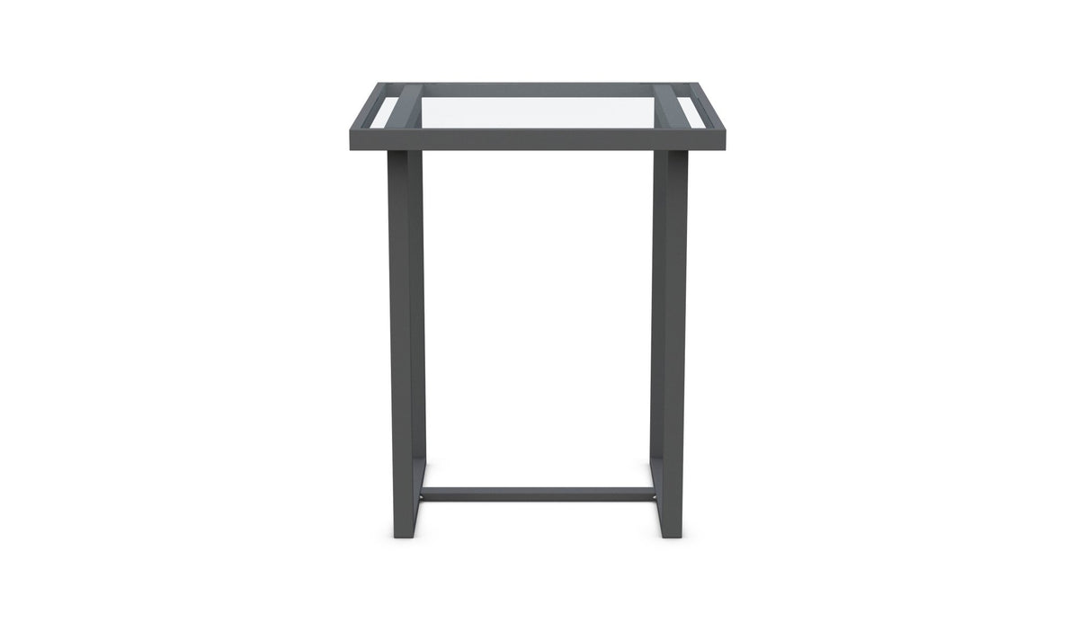 Pavia | 35" Bar Table Charcoal - Glass Top Dining Table-Bar Azzurro Living