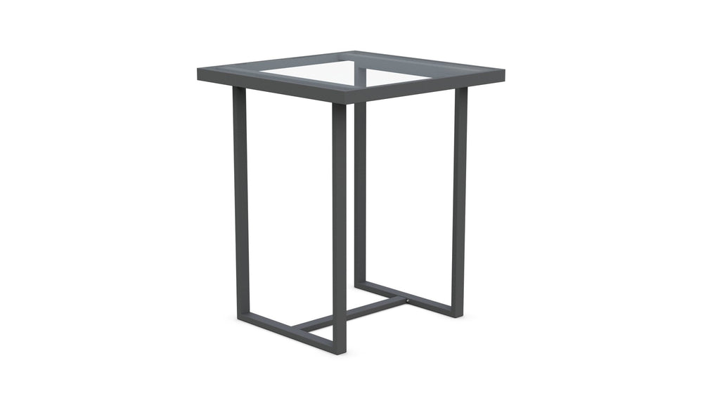 Pavia | 35" Bar Table Charcoal - Glass Top - Azzurro LivingAzzurro Living