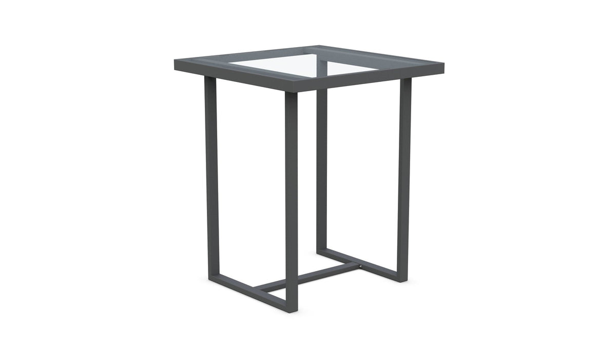 Pavia | 35" Bar Table Charcoal - Glass Top Dining Table-Bar Azzurro Living