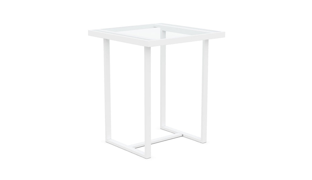 Pavia | 35" Bar Table White - Glass Top Dining Table-Bar Azzurro Living