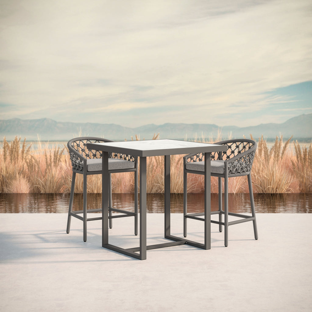 Pavia | 35" Counter Table - Charcoal - Dekton Top Dining Table-Counter Azzurro Living