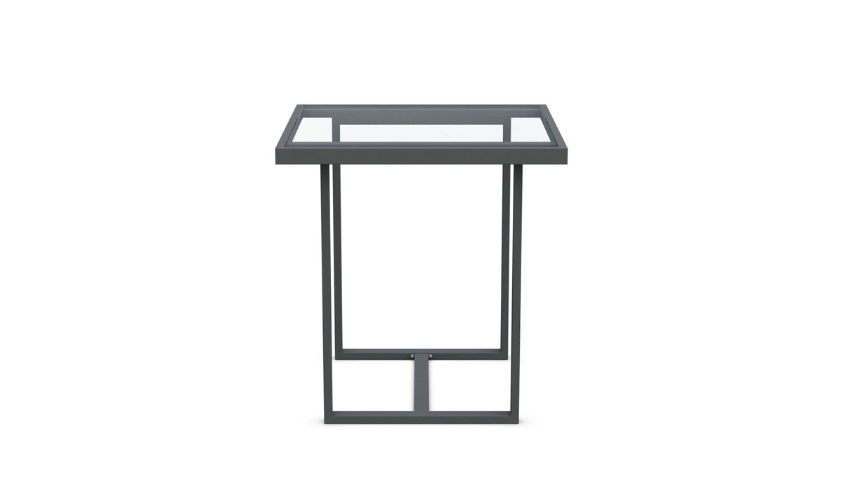 Pavia | 35" Counter Table Charcoal - Glass Top Dining Table-Counter Azzurro Living