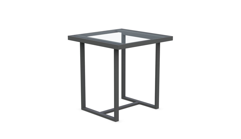 Pavia | 35" Counter Table Charcoal - Glass Top Dining Table-Counter Azzurro Living