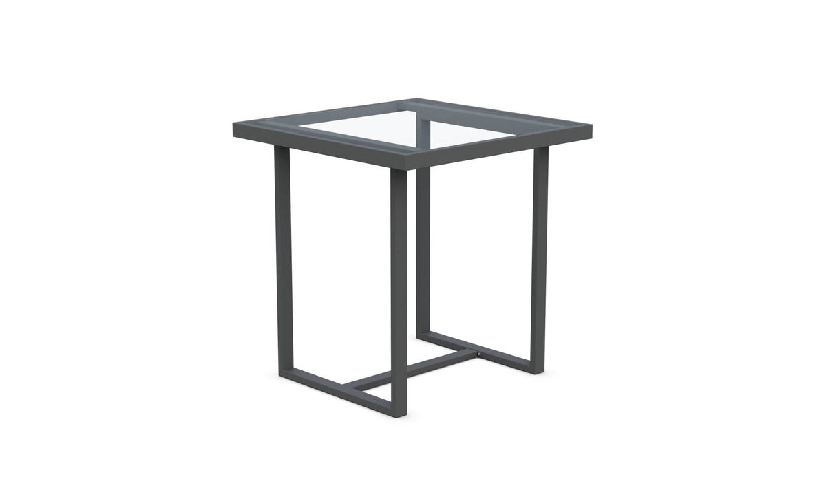 Pavia | 35" Counter Table Charcoal - Glass Top Dining Table-Counter Azzurro Living