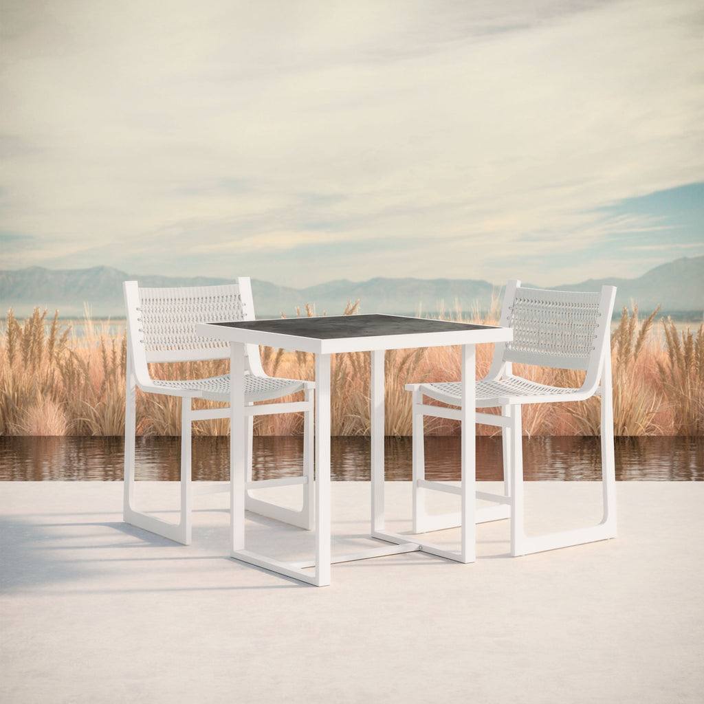 Pavia | 35" Counter Table - White - Dekton Top Dining Table-Counter Azzurro Living