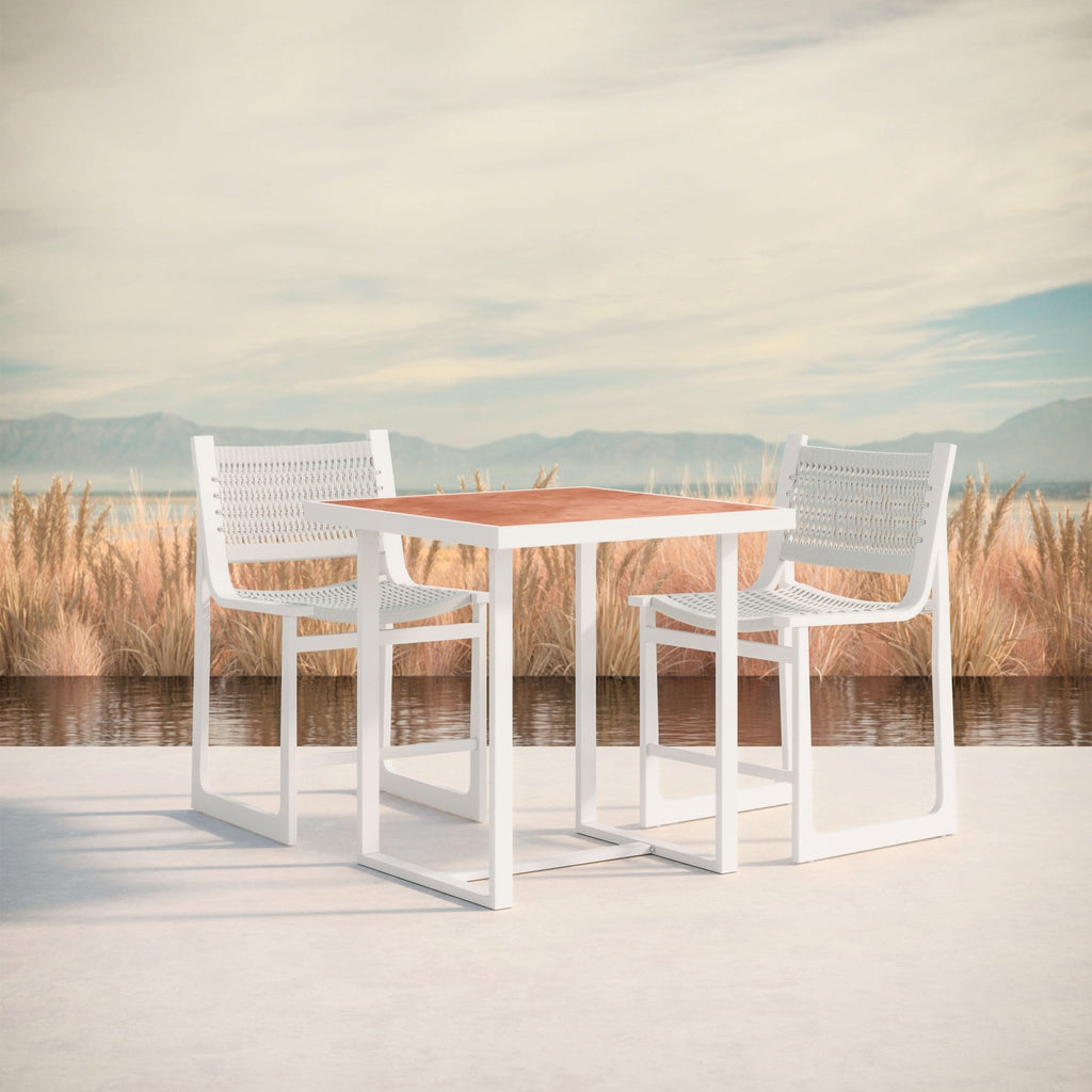 Pavia | 35" Counter Table - White - Dekton Top Dining Table-Counter Azzurro Living