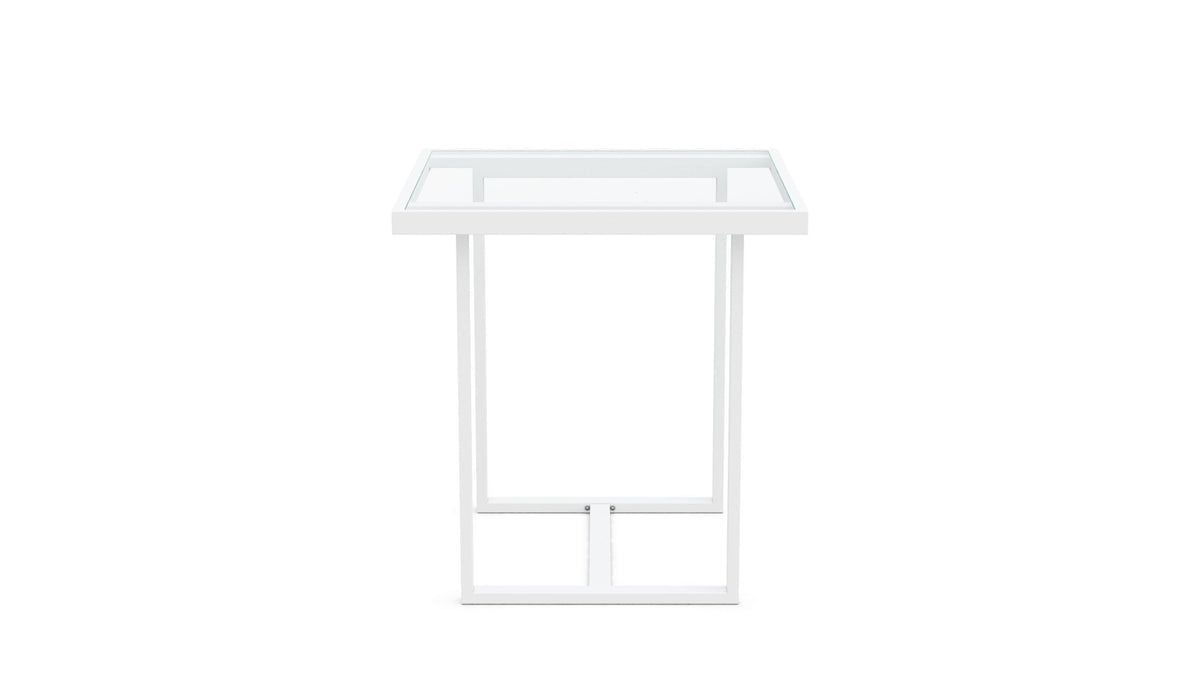 Pavia | 35" Counter Table White - Glass Top Dining Table-Counter Azzurro Living