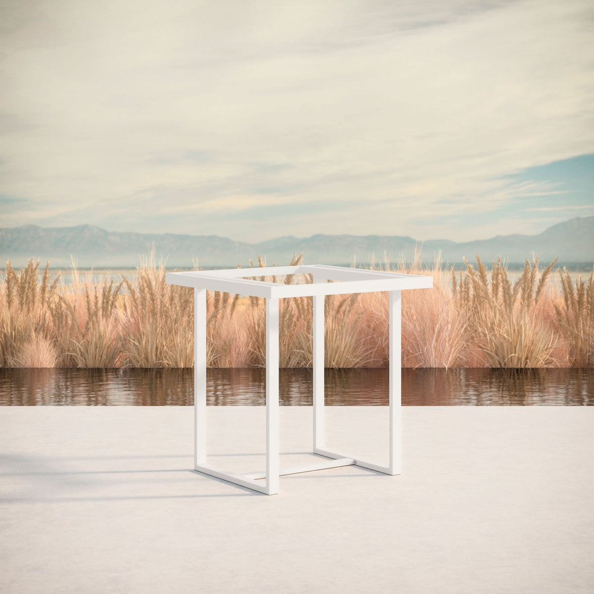 Pavia | 35" Counter Table White - Glass Top Dining Table-Counter Azzurro Living