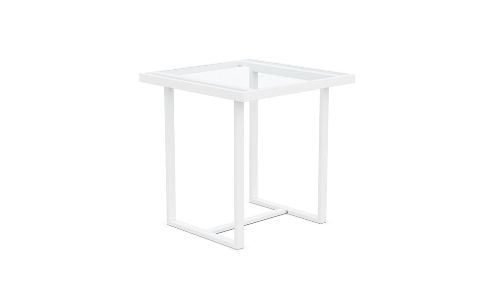 Pavia | 35" Counter Table White - Glass Top Dining Table-Counter Azzurro Living