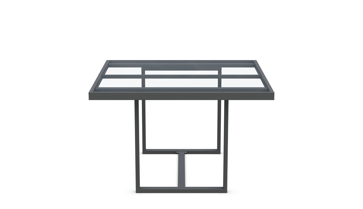 Pavia | 48" Dining Table Charcoal - Glass Top Dining Tables Azzurro Living