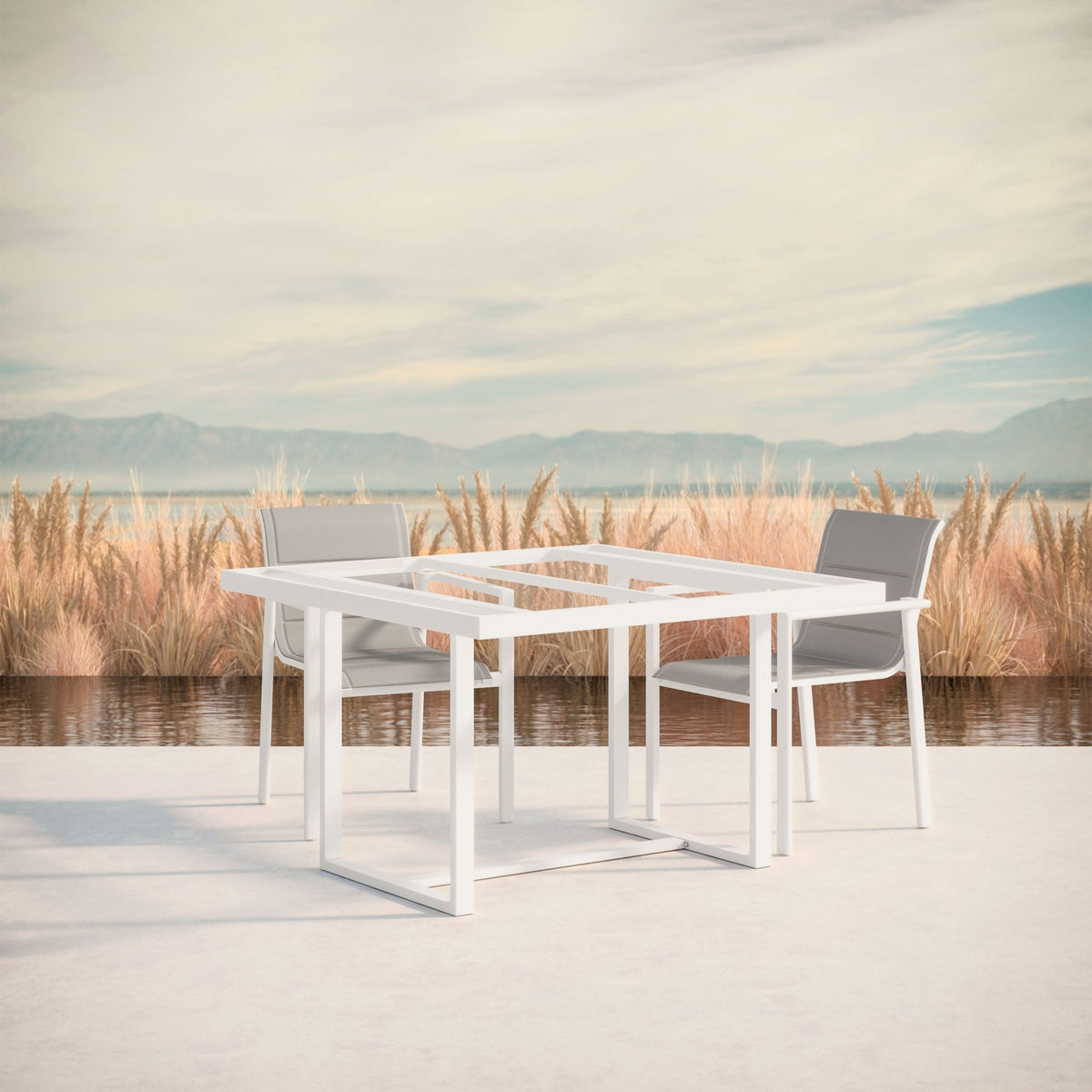 Pavia | 48" Dining Table White - Glass Top Dining Tables Azzurro Living