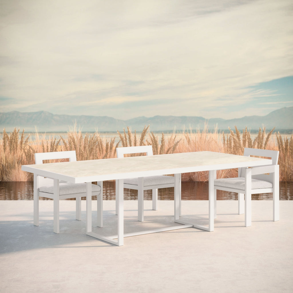 Pavia | 96" Dining Table - White - Dekton Top - Azzurro LivingAzzurro Living