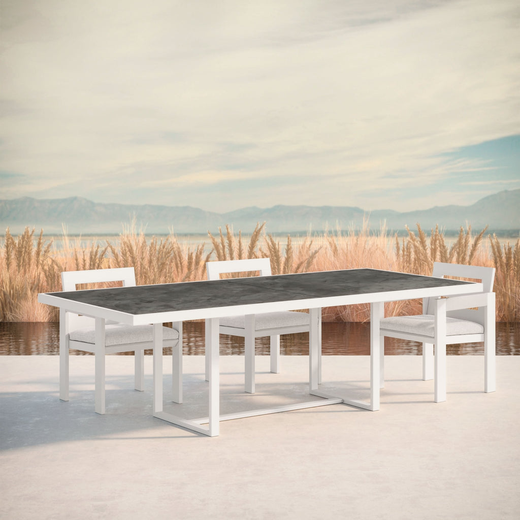 Pavia | 96" Dining Table - White - Dekton Top - Azzurro LivingAzzurro Living