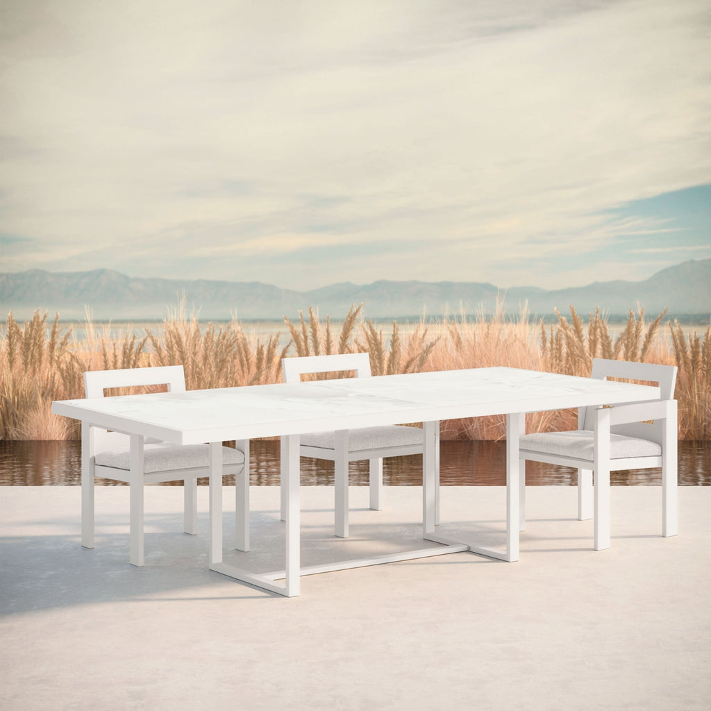 Pavia | 96" Dining Table - White - Dekton Top - Azzurro LivingAzzurro Living