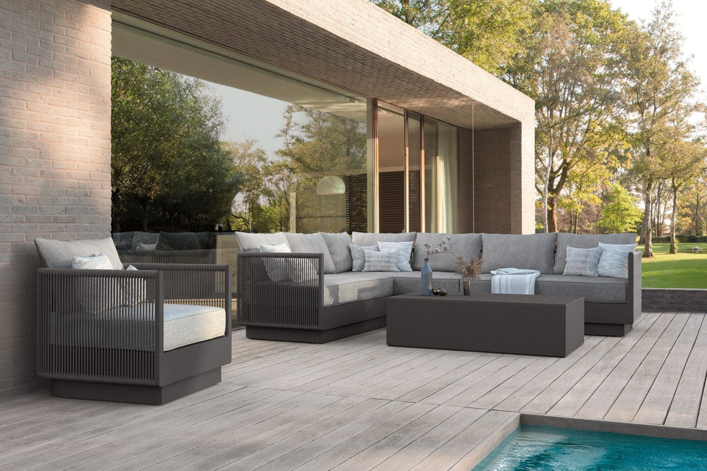 Porto Sectional Sofa Left Arm - Charcoal Sectionals Azzurro Living