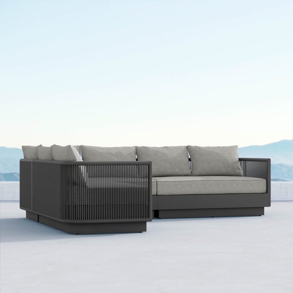 Porto Sectional Sofa Left Arm - Charcoal Sectionals Azzurro Living